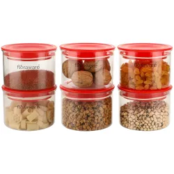 Floraware Plastic Storage Jar and Container Set of 6 