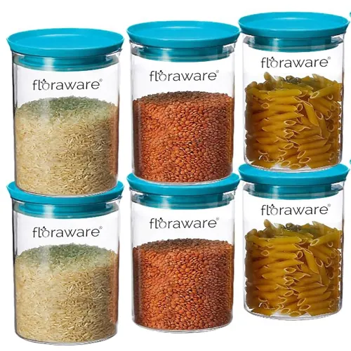 Image of Floraware Plastic Air Tight BPA Free Stackable Round Push Containers 