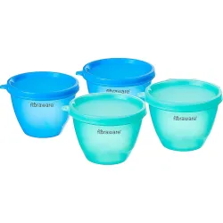 Floraware Round Containers Set with Lid (500 ml 4 Pieces )