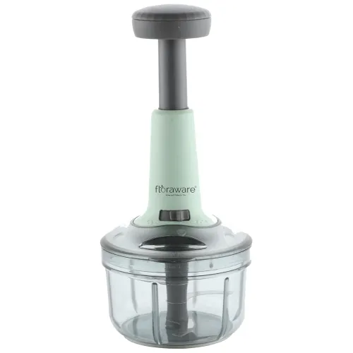 Image of Floraware Round Food Chopper Steel Large Manual Hand-Press Vegetable Chopper