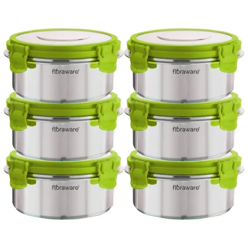 Image of Floraware Stainless Steel Insulated Lunch Box Set of 6, 300ml