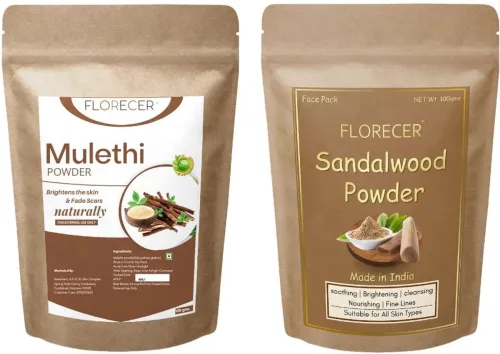 Image of FLORECER Organic Mulethi & Sandalwood Powder, 200g
