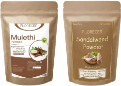FLORECER Organic Mulethi & Sandalwood Powder, 200g