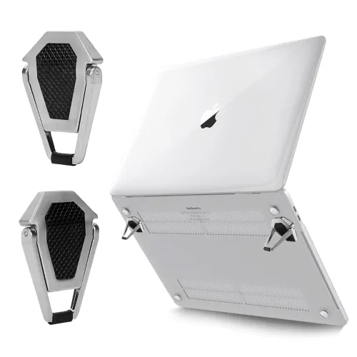 Image of Florican Portable Invisible Laptop Riser Stand | Mini Aluminum Cooling Pad, Lightweight Laptop Desk Stand for MacBook, L