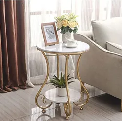 FLORIVA Coffee Table with Stable Metal Frame Side Table for Living Room Bedroom