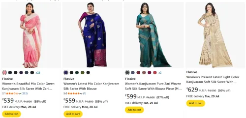 Image of Flosive Women's Saree Upto 88% Discount