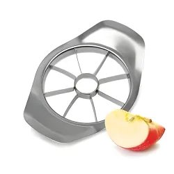 FLOSSYMART Apple Slicer, Corer, Cutter, Divider with 8 Stainless Steel Sharp Blades,Premium Dainty Gadget for Apples and More, Green (Steel Body)