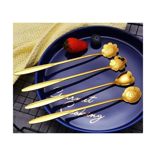 Image of Flower-Shaped Stainless Steel Spoon Set Po4