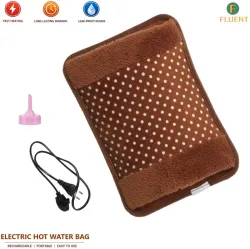 Fluent Electric Hot Water Bag for Periods joint back stomach pain relief Warm Bag Electrical 1 L Hot Water Bag (Brown)