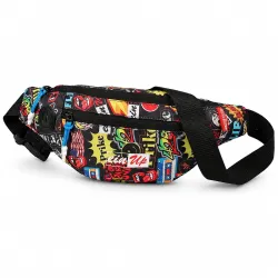 Fluffy Printed Waist Bag Elegant Style Travel Pouch Passport Holder with Adjustable Strap for Men Chest Fanny Pack Women Side Bag Hiking Trekking/Hand Purse/Mobile Bag/Official Gifts for Boy...