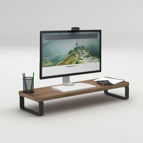 Image of Flux Monitor Stand Wooden (1 size- 59.5cm x 20cm x 12cm Shelf)