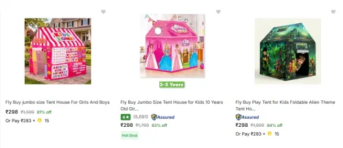 Image of Fly Buy Kids Tents upto 84% Discount
