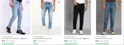 Image of Flying Machine Mens Jeans Flat 70% Discount