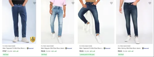 Image of Flying Machine Men's Jeans at minimum 60% Discount
