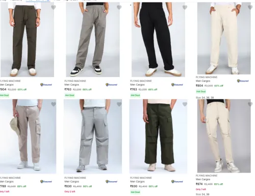 Image of Flying Machine Menscargo upto 69% discount 