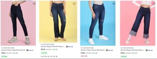 Image of Flying Machine Women's Jeans upto 75% discount 