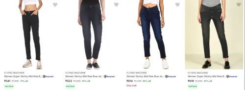 Image of Flying Machine Women's Jeans upto 71% Discount