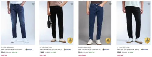 Image of Flying Machine Men's Jeans at Minimum 62% Discount