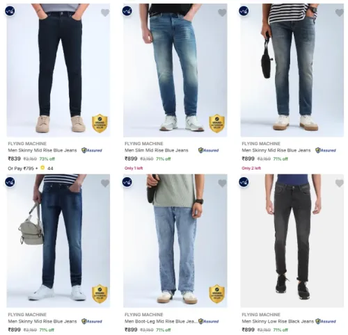 Image of FLYING MACHINE Men's Jeans at minimum 71% Discount