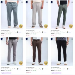 FLYING MACHINE Mens Trousers at minimum 71% Discount