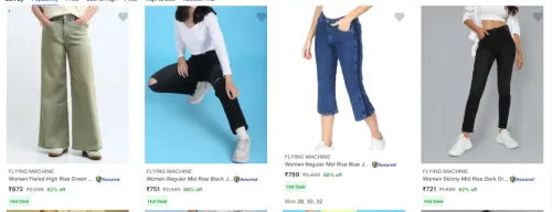 Image of FLYING MACHINE Women's jeans upto 62% discount 