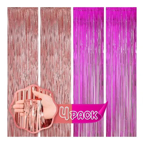 Image of Flyloons Rose Gold and Pink Foil Curtains Po4
