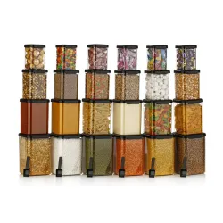 Flymore Plastic Airtight Kitchen Storage Containers Set