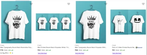 Image of F N D Men's Tshirts Starting ₹78 