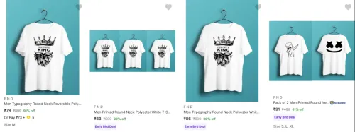 Image of FND Men's T-Shirts starting at ₹78