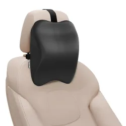 CareFoam Memory Foam Car Neck Pillow for Driving Comfort – Ergonomic Headrest Cushion for Neck & Spine Support – Adjustable Strap, Breathable Washable Cover, Ideal for Long Drives | Black Ve...