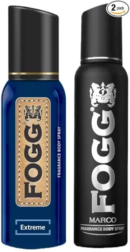 Image of Fogg Fantastic Extreme Perfume Body Spray, Long Lasting No Gas Deodorant for Men, 150ml & Fogg Marco Perfume Body Spray,