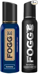 Fogg Fantastic Extreme Perfume Body Spray, Long Lasting No Gas Deodorant for Men, 150ml & Fogg Marco Perfume Body Spray,