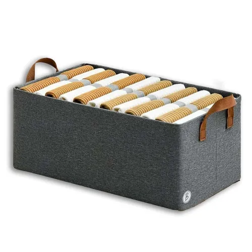 Image of Foldable Clothes Storage Baskets with Handles Po1