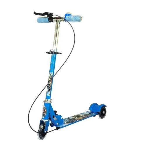 Image of Foldable Kick Skating Cycle LED Wheels Skate Scooter for Kids Age 2-12 Years. (Blue)