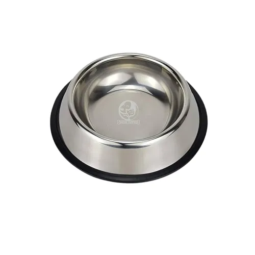 Image of Foodie Puppies Pet Feeding Stainless Steel Bowl for Dogs, Cats & Any Pets - 450ml, Small I Non-Skid Rubber Bottom Food /