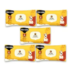 Foodie Puppies Anti-Bacterial 500 Pulls Pet Wet Wipes 