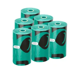 Foodie Puppies 15 Micron Extra-Thick Biodegradable Pet Poop Bags 90 Bags (6 Rolls x 15 Bags Per Roll) | Leak-Proof, Eco-Friendly, Dog & Cat Waste Disposable Pick-Up Bags (32cm x 22cm Poly Si...
