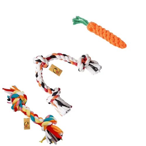 Image of Foodie Puppies 3-in-1 Cotton Rope Chew Toy Combo