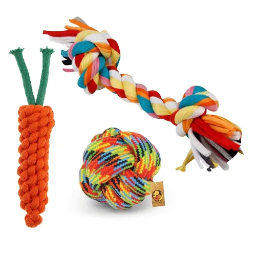 Image of Foodie Puppies Dog Chew Toys Combo of 3 Ropes |