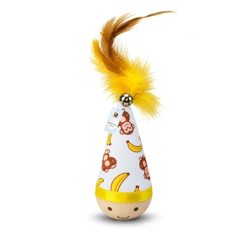 Image of Foodie Puppies Interactive Cat Toy - (Standing Cone Feather) | Durable