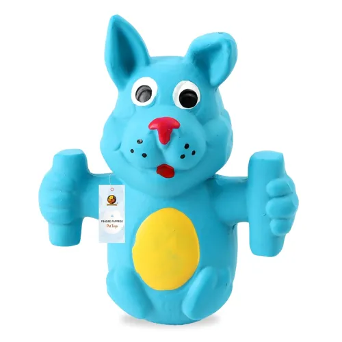 Image of Foodie Puppies Natural Latex Rubber Squeaky (Blue Doggy) Dog Toy