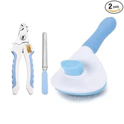 Foodie Puppies Pet Grooming Kit (Slicker Brush + Nail Cutter)