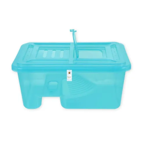 Image of Foodie Puppies Rectangle Turtle Tank Aquarium with Lid Ramp