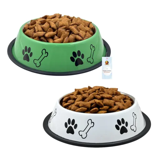 Image of Foodie Puppies Stainless Steel Dog Bowl Set 700ml