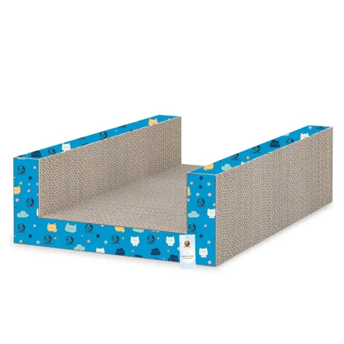 Image of Foodie Puppies U-Shape Corrugated Cardboard Cat Scratcher Bed