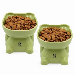 Foodie Puppies Cat Tilted Food and Water Feeder (CatBody Face Bowl, Pack of 2) | Durable, Anti Vomiting, Healthy Cat Bowl for Persian Cat Prevent Tipping Over | Elevated Feeder for Cats and....