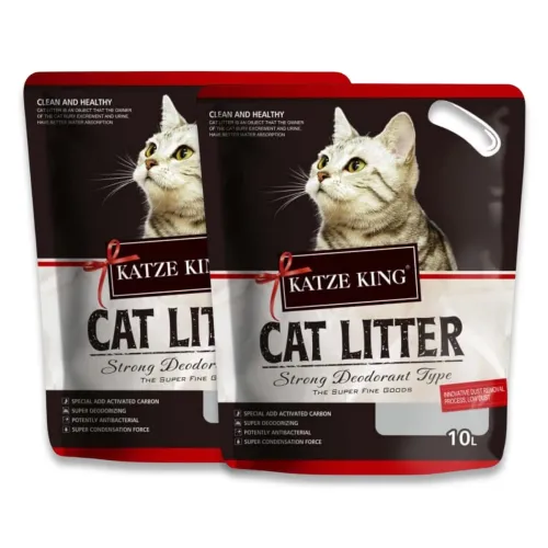Image of Foodie Puppies Katze King 14Kg/20L Cat Litter -(7Kg/10L, Pack of 2) with Strawberry Fragrance | Innovative Dust Removal,