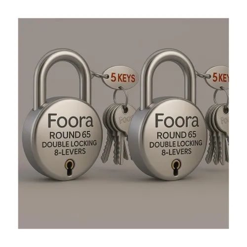 Image of Foora 65 Double Locking Padlocks Silver (2)