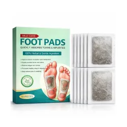 Foot patch (Pack of 1) Herbal And Gentle Ingredient Detox Foot Pads (10 pieces) Natural Ingredients for Sleep Aid Pain Relief Toxin Removal with Bamboo Vinegar and Acupoint Micro-Massage Tec...