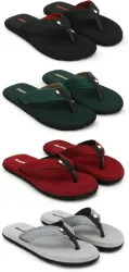 Footup  4 Pair Comfortable Flip Flops Men Slippers  (Multicolor , 10)